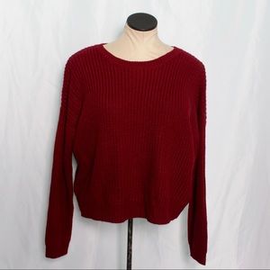 Forever21 Red Knit Sweater Size L